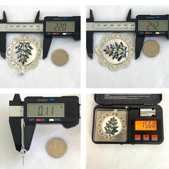 VTG LUNT Sterling Silver 925 Merry Christmas Tree Pendant Ornament Engraved 1979 - Picture 11 of 16